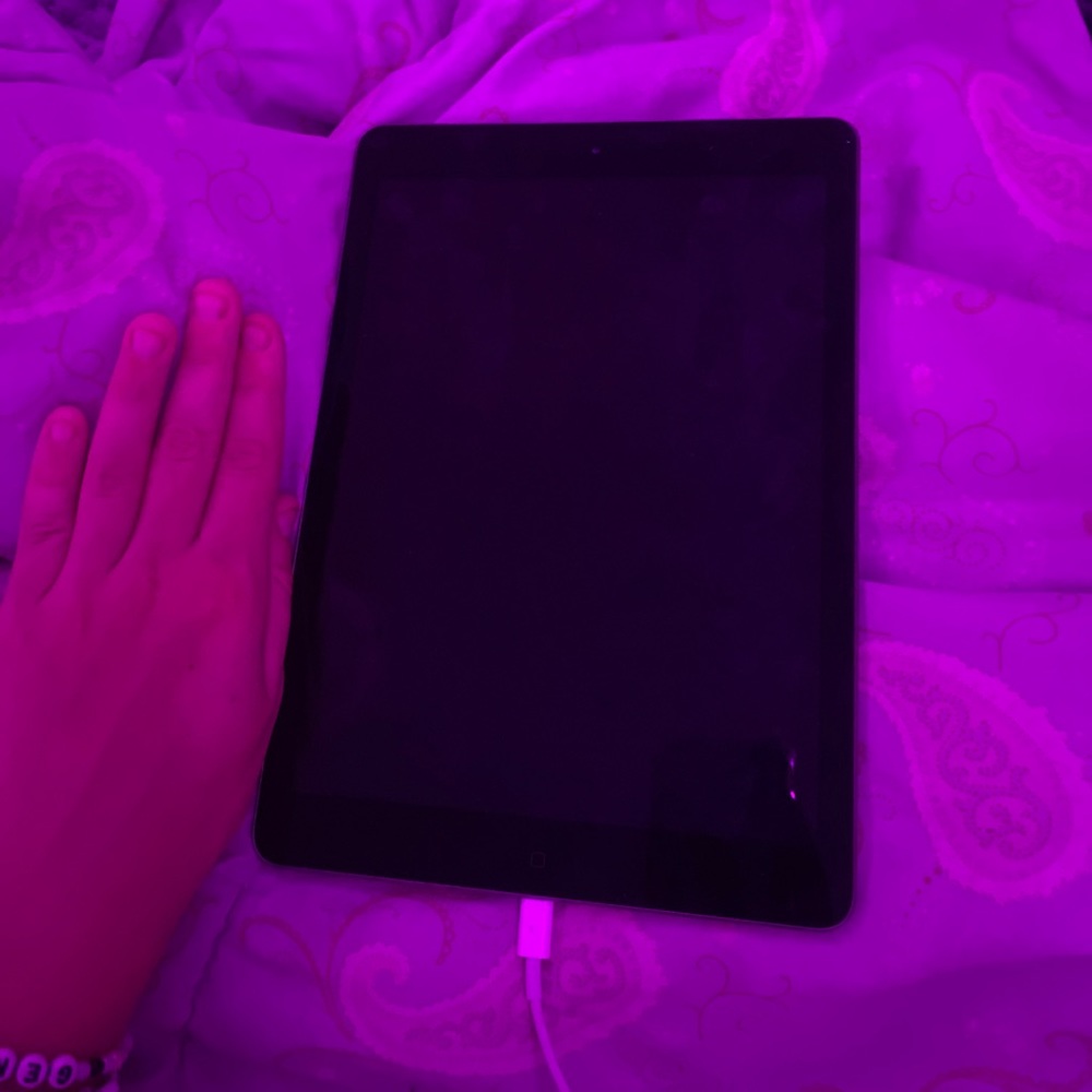 apple ipad air in good condition completely wiped/unlocked (free case)